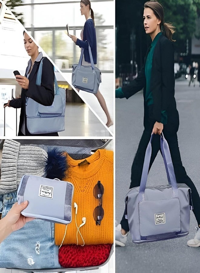 REENTA 41L Expandable Travel Duffel for Women � Wheeled & Foldable Weekender Bag with Telescoping Handle � Perfect for Personal Items, Overnight Trips & Gym Gear (sky-BZ-01) - Image 5